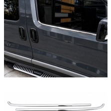 Otokap Universal Fiat Fiorino 2008-2023 Uyumlu Paslanmaz Krom Cam Çitası 2 Parça Cam Altı Çita Seti