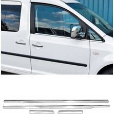 Otokap Universal Volkswagen Caddy 2004-2014 Uyumlu Paslanmaz Krom Cam Çitası 4 Parça Cam Altı Çita Seti