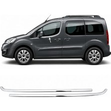 Otokap Universal Peugeot Partner Tepee 2008-2018 Uyumlu Paslanmaz Krom Cam Çitası 2 Parça Cam Altı Çita Seti