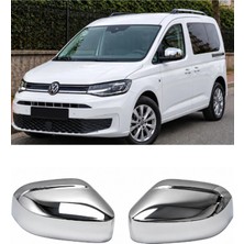 Otokap Universal Volkswagen Caddy 2015-2019 Uyumlu Krom Ayna Kapağı Abs Nikelaj Sağ Sol 2 Parça Takım