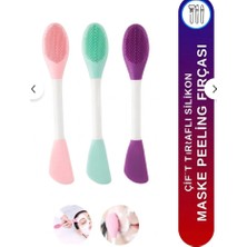 Lunare Çift Taraflı Silikon Yüz Maskesi Uygulama ve Peeling Fırçası