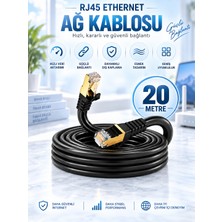 Cat7 Ethernet Ağ Kablosu RJ45 – Yüksek Hızlı Internet Lan Kablosu 20 Metre