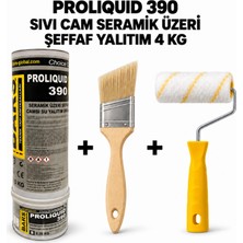 Bars Arge Toptan 390 Proliquid Şeffaf Sıvı Cam Su Yalıtım Kaplaması Iç ve Dış Mekan Seramik Üstü Uygulama Için Yüksek Performanslı Malzeme 4 kg +Kestirme Fırça+Epoxy Rulo