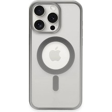 Mey Ithalat®  iPhone 15 Pro Kılıf Erozi Magsafe Kapak - Gümüş