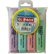 Globox-Fosforlu Kalem 4lü Pastel Renk