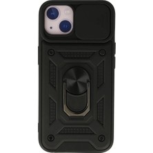 Orevio iPhone 13 Kılıf Pars Lens Yüzüklü Silikon - Siyah