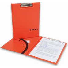 2k Kapaklı Sekreterlik A4 Pvc Double Color 100 Yaprak Kapasiteli Clip Board 24X32 Cm. Turuncu/kahve