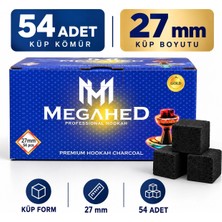Megahed Gold 27 mm 54 Adet Küp Nargile Kömürü Professional Hookah Charcoal