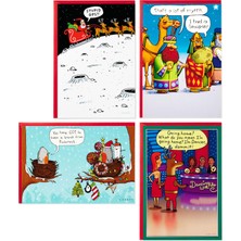 Hallmark Shoebox Eğlenceli Noel Kartı Çeşitleri, Çizgi Film (4 Tasarım, Zarflı 24 Noel Kartı)