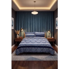 Comforter Çift Kişilik Yorgan Seti Mavi