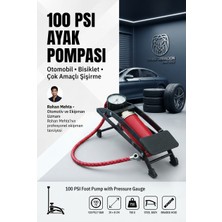 Transformacion Oto Lastik ve Bisiklet Ayak Pompası 100 Psı Bar Göstergeli 29X8 cm Basınçlı Hava Pompası 723716