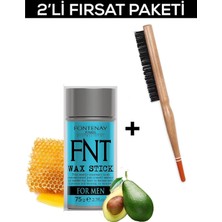 Fontenay Hair Wax Stick 75GR For Men + Profesyonel Topuz Fırçası 3033 2'li Set