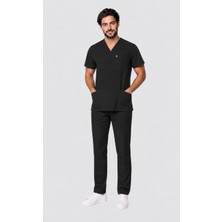Deniz İş Tery Cotton Zarf Yaka Erkek Scrubs Takımı Bordo, Siyah, Lacivert, Acı Yeşil, Gece Mavisi Forma