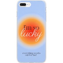 MONOFLEX iPhone 7 Plus/8 Plus Uyumlu Lucky Desenli Şeffaf Telefon Kılıfı