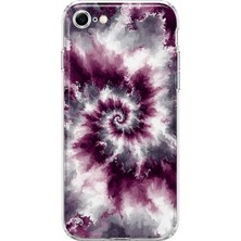 MONOFLEX iPhone 7/8/se Uyumlu Batik Spiral Desenli Şeffaf Telefon Kılıfı