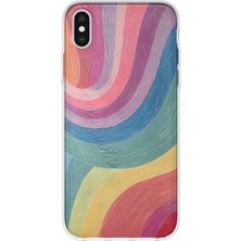 MONOFLEX iPhone X/xs Uyumlu Dalgalar Desenli Şeffaf Telefon Kılıfı