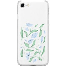 MONOFLEX iPhone 7/8/se Uyumlu Çiçek Desenli Şeffaf Telefon Kılıfı