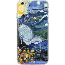 MONOFLEX iPhone 6 Plus/6s Plus Uyumlu Van Gogh Yıldızlı Gece Desenli Şeffaf Telefon Kılıfı