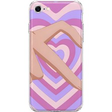 MONOFLEX iPhone 7/8/se Uyumlu Kalp Desenli Şeffaf Telefon Kılıfı