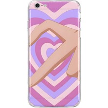 MONOFLEX iPhone 6 Plus/6s Plus Uyumlu Kalp Desenli Şeffaf Telefon Kılıfı
