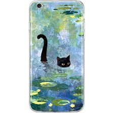 MONOFLEX iPhone 6 Plus/6s Plus Uyumlu Kedi Desenli Şeffaf Telefon Kılıfı