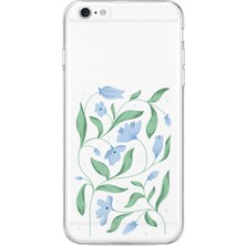 MONOFLEX iPhone 6 Plus/6s Plus Uyumlu Çiçek Desenli Şeffaf Telefon Kılıfı