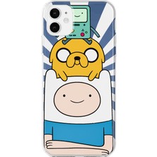MONOFLEX iPhone 11 Uyumlu Adventure Time Desenli Şeffaf Telefon Kılıfı