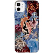 MONOFLEX iPhone 11 Uyumlu Balık Kolaj Desenli Şeffaf Telefon Kılıfı