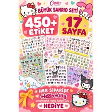 Ceres Büyük Sanrio Sticker Seti Hello Kitty Keroppi Kuromi My Melody 17 Sayfa 450+ Adet Etiket