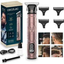 Cecotec Bamba Precisioncare Warrior Profesyonel Saç Kesme Makinesi ve Düzeltici. Yüksek Performanslı Bıçak, 4 Kılavuz Tarak 1-4 Mm, 120 Dakika Pil Ömrü, Ekran, Ergonomik Tasarım, Fırça ve Yağ