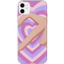 MONOFLEX iPhone 11 Uyumlu Kalp Desenli Şeffaf Telefon Kılıfı