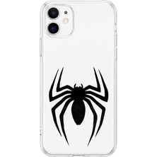 MONOFLEX iPhone 12 Mini Uyumlu Örümcek Desenli Şeffaf Telefon Kılıfı