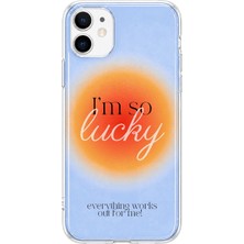 MONOFLEX iPhone 12 Mini Uyumlu Lucky Desenli Şeffaf Telefon Kılıfı