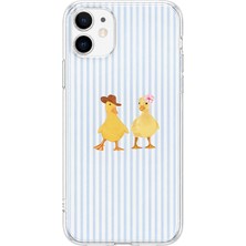 MONOFLEX iPhone 12/12 Pro Uyumlu Ördekler Desenli Şeffaf Telefon Kılıfı