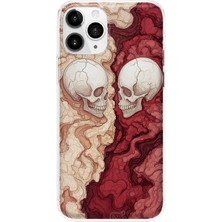 MONOFLEX iPhone 11 Pro Max Uyumlu Kolaj Desenli Şeffaf Telefon Kılıfı