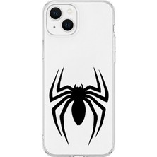 MONOFLEX iPhone 14 Plus Uyumlu Örümcek Desenli Şeffaf Telefon Kılıfı