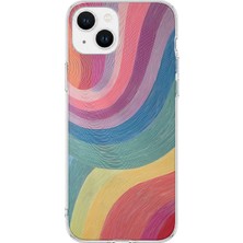 MONOFLEX iPhone 13 Uyumlu Dalgalar Desenli Şeffaf Telefon Kılıfı
