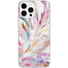MONOFLEX iPhone 13 Pro Max Uyumlu Fırça Darbeleri Desenli Şeffaf Telefon Kılıfı