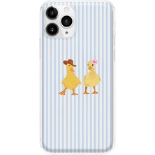 MONOFLEX iPhone 11 Pro Uyumlu Ördekler Desenli Şeffaf Telefon Kılıfı