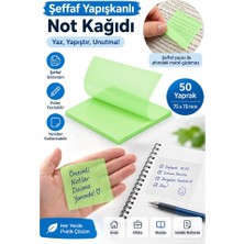 Artlantis Yapışkanlı Şeffaf Not Kağıdı 50 Yaprak 1 Paket Kare Transparan Postit 75X75 mm Yarı Saydam Işaretleyici Aydınger Not