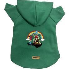 Kapişonlu Polar Sweatshirt Köpek ve Kedi Kıyafeti & Elbisesi Yeşil City 28 S
