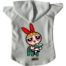 Kapişonlu Polar Sweatshirt Köpek ve Kedi Kıyafeti & Elbisesi Beyaz Blossom Xl