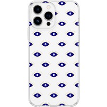 MONOFLEX iPhone 16 Pro Uyumlu Nazar Gözler Desenli Şeffaf Telefon Kılıfı