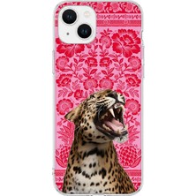 MONOFLEX iPhone 15 Plus Uyumlu Leopar Desenli Şeffaf Telefon Kılıfı
