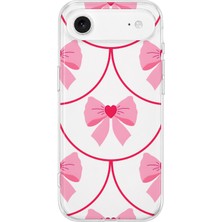 MONOFLEX iPhone 17 Air Uyumlu Pembe Fiyonk Desenli Şeffaf Telefon Kılıfı