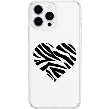 MONOFLEX iPhone 15 Pro Max Uyumlu Kalp Desenli Şeffaf Telefon Kılıfı
