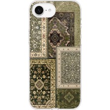 MONOFLEX iPhone 17E Uyumlu Vintage Halı Deseni Desenli Şeffaf Telefon Kılıfı