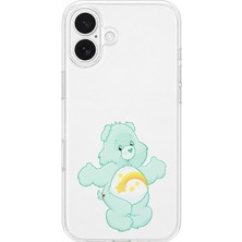 MONOFLEX iPhone 16 Uyumlu Sevimli Ayıcık Desenli Şeffaf Telefon Kılıfı