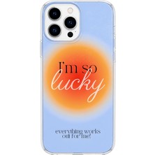 MONOFLEX iPhone 15 Pro Max Uyumlu Lucky Desenli Şeffaf Telefon Kılıfı