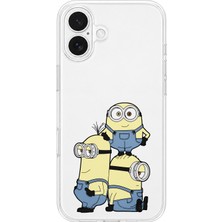 MONOFLEX iPhone 17 Uyumlu Minions Desenli Şeffaf Telefon Kılıfı